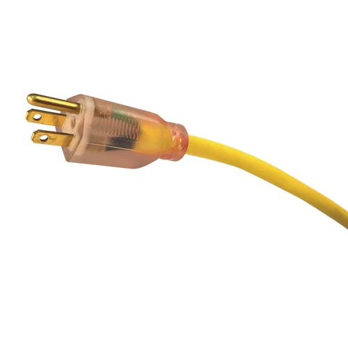 12/3 SJTW Yellow Extension Cords with Lighted End