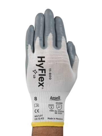 Hyflex 11-800 Industrial Gloves with Nitrile Foam Coating (1 Pair)