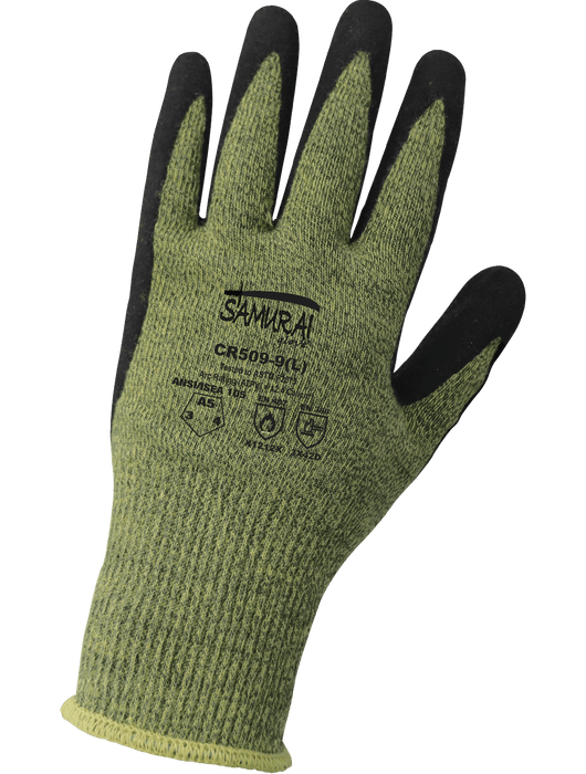 ANSI A5 Samurai Glove Cut, Abrasion, Puncture, and Flame-Resistant Arc-Flash Gloves with a Mach Finish Neoprene Bi-Polymer Coating - CR509