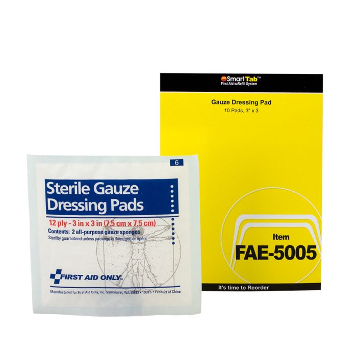 SmartCompliance Refill 3"X3" Sterile Gauze Pads, 10 Per Bag