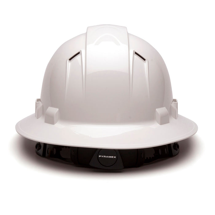 Ridgeline Full Brim Vented Hard Hat with 4-Point Ratchet Suspension, White HP54110V