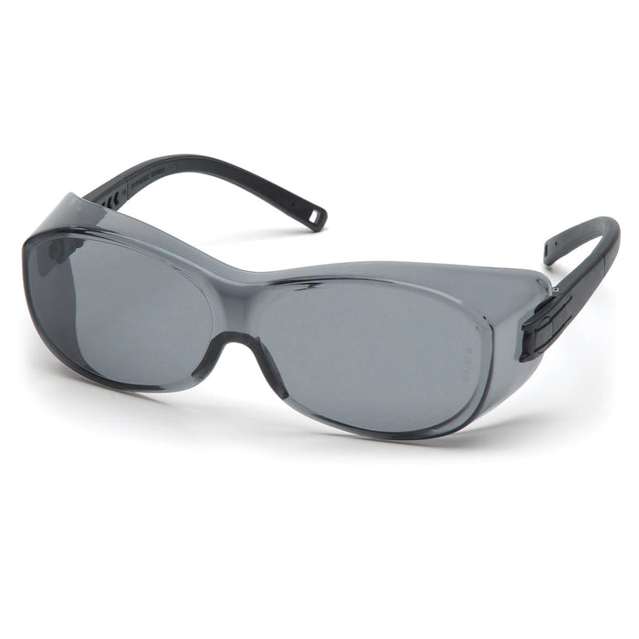 Pyramex OTS (Over-the-Spectacle) Safety Glasses, Gray Lens with Black Temples, S3520SJ (1 Pair)