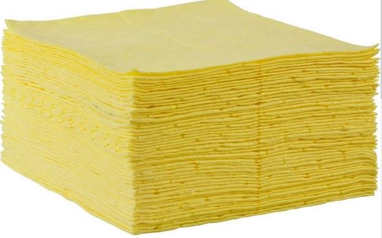 Yellow HazMat Heavyweight Pads 15x18 100/cs