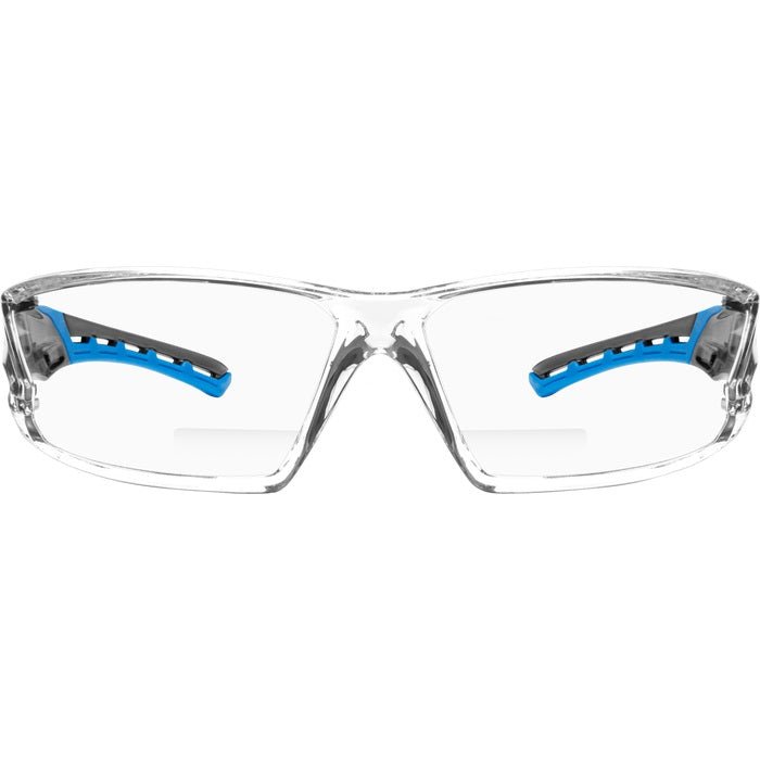 Iron - Fog Reader Premium Grade Anti - Fog Safety Glasses Blue Frame, Clear Lens with Bifocal - BHP Safety Products