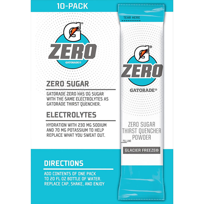 Gatorade 1oz G-Zero Powder Sticks (Each pack mixes with 20 fluid oz of water) 12 Box / Case (120 Count/Sticks)