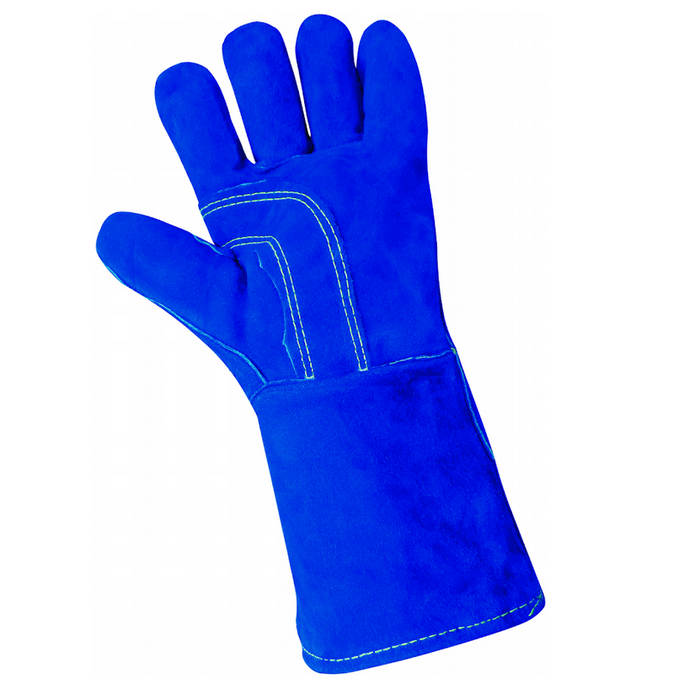 Premium Split Leather Welders Gloves Size Large, 1200KB, Blue