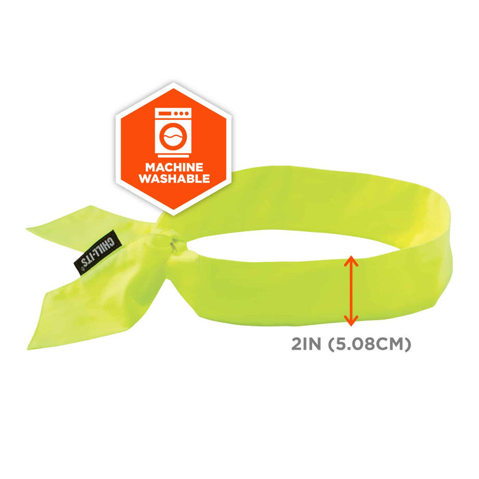 Ergodyne Chill-Its 6700 Cooling Bandana, Lime (12301) with Polymer Crystals