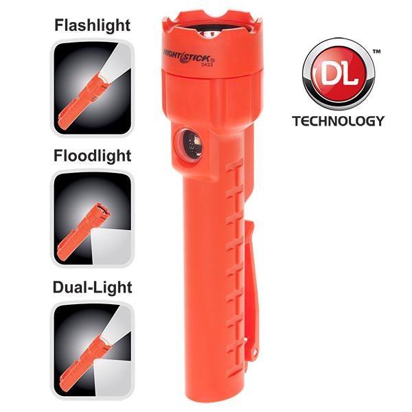 Nightstick NSP-2422R Dual-Light Flashlight with Dual Magnets, Red