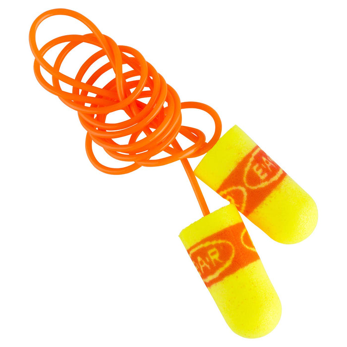 3M E-A-Rsoft SuperFit Earplugs 311-1254, Corded, NRR (Noise Reduction Rating) 33 Decibels, 200 Pair/Box