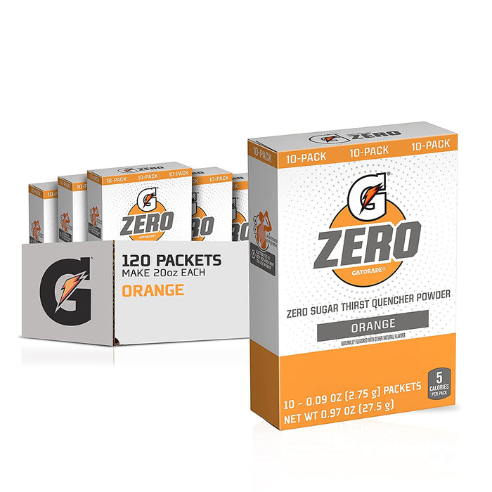 Gatorade 1oz G-Zero Powder Sticks (Each pack mixes with 20 fluid oz of water) 12 Box / Case (120 Count/Sticks)