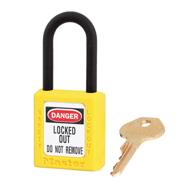 406KAMKW417YLW Yellow Dielectric Zenex Thermoplastic Safety Padlock, Keyed Alike, Master Keyed, 1 Each