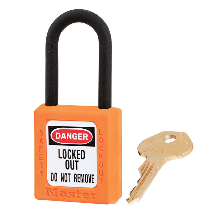 406KAORJ Orange Dielectric Zenex Thermoplastic Safety Padlock, Keyed Alike, 1 Each