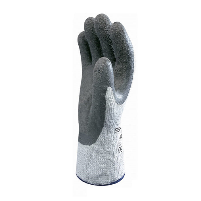 Showa 451 Palm-Dipped Rubber Coating Work Gloves with 10 Gauge Insulated Seamless Liner for Winter Weather