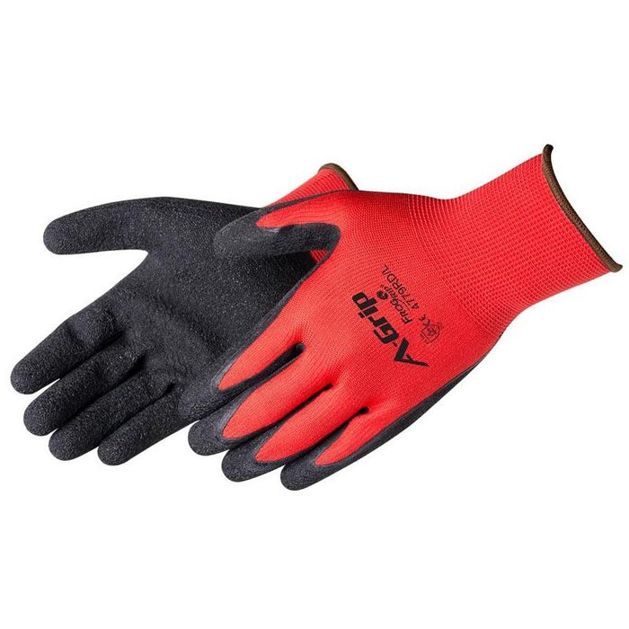 A-Grip Premium Textured Black Latex Coated Seamless Glove, Black/Red, 4779RD