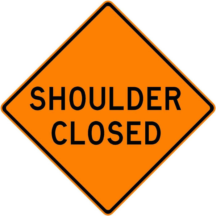 "SHOULDER CLOSED" Non-Reflective, Vinyl Roll-Up Sign, 48 x 48