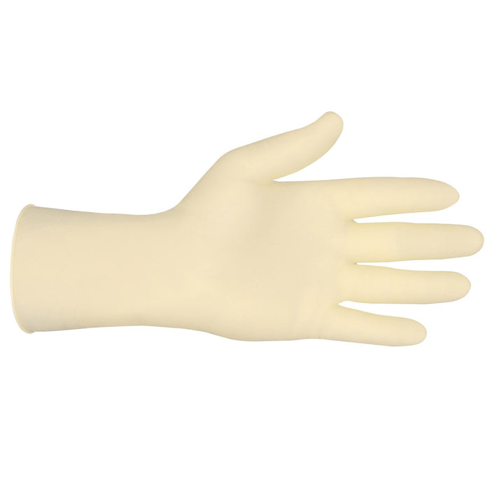 Disposable Latex Gloves Powder Free Industrial Food Service Grade, 9.5 Inches in Length, 5 Mil in Thickness, 100/Box