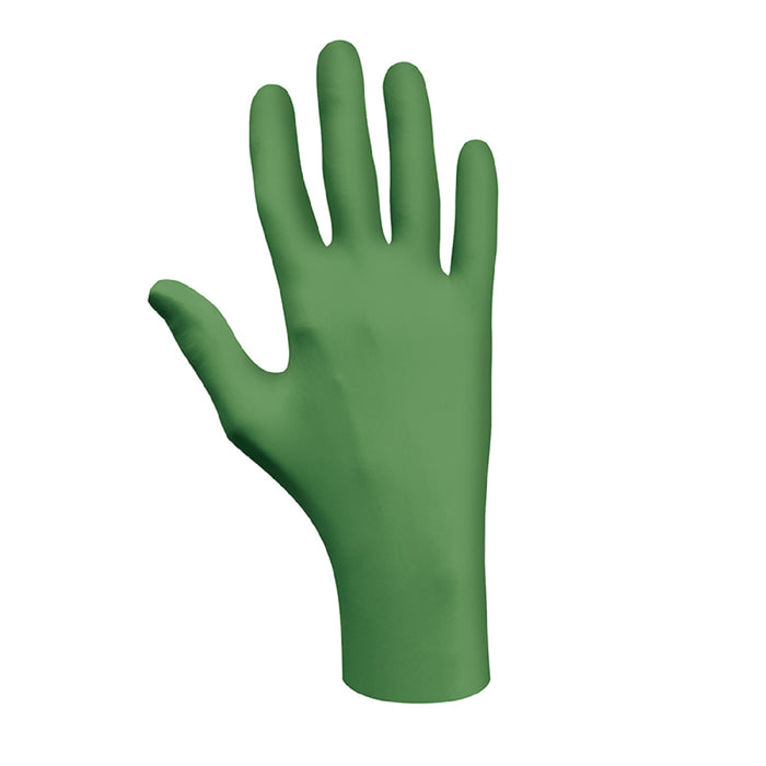 Showa 6110PF Green Nitrile Biodegradable Exam Gloves, 4 Mil, Box of 100