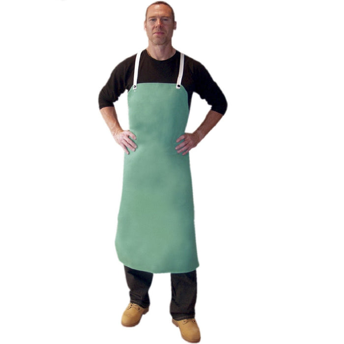 9 oz Green Flame Retardant Bib Apron, 100% Cotton, 24"x42"