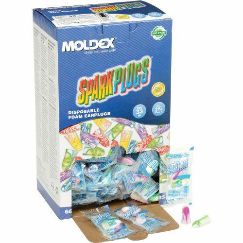 Moldex 6604 SparkPlugs Uncorded, Disposable Earplugs NRR (Noise Reduction Rating) 33 Decibels, 200 Pair / Box