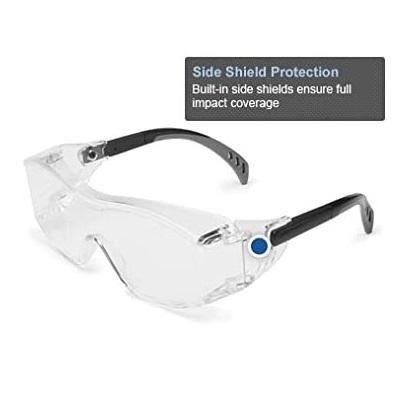 Gateway Safety Cover2 Safety Glasses Protective Eye Wear - Over-The-Glass (OTG), Lightweight Design with Adjustable Temples