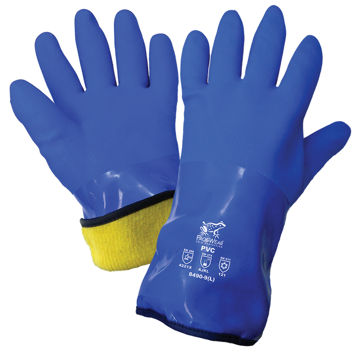 FrogWear 8490 Premium Super Flexible Waterproof Triple-Dipped PVC Low Temperature Work Gloves