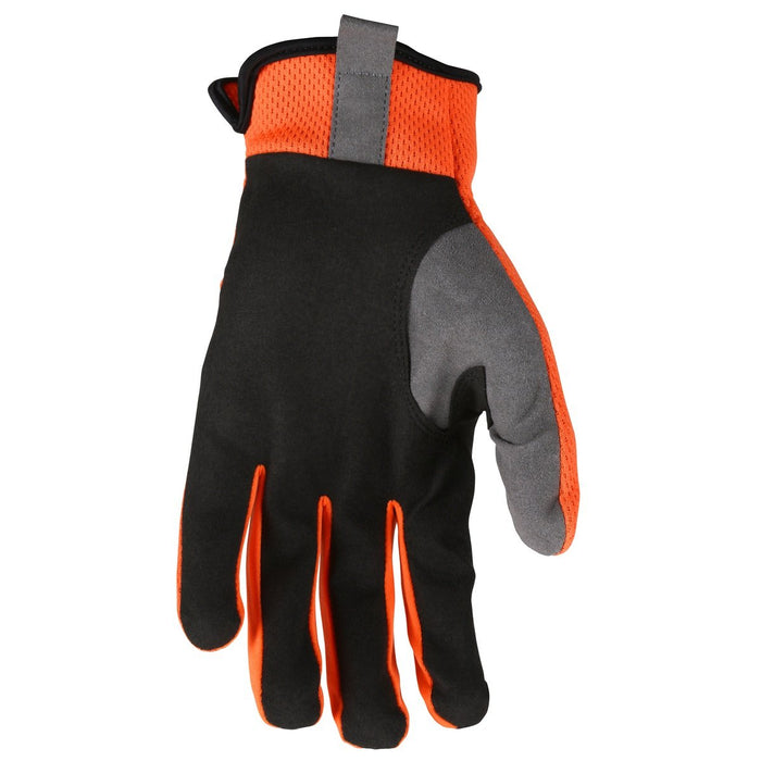 MCR Safety HyperFit Mechanics Style Work Gloves with Synthetic Leather Palm, Slip on Cuff (1 Pair)