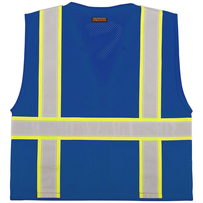 Kishigo B102 Enhanced Visibility Multi Pocket Mesh Vest - Blue