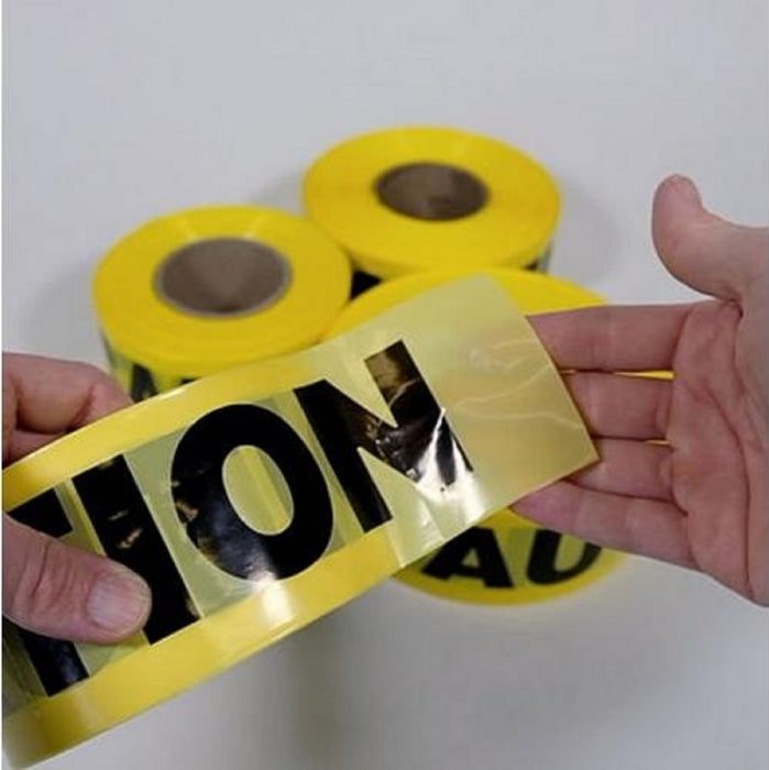 Yellow Caution Barricade Tape 3 Inch x 1000 Feet Roll, Value Grade, 1 Roll