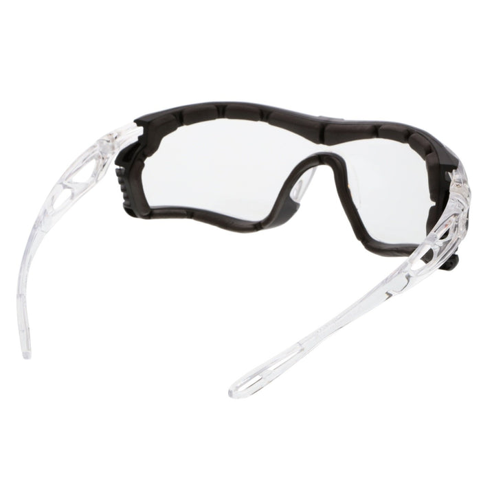 MCR Checklite CL5 Safety Glasses with Clear MAX6 Premium Anti-Fog Lens, Removable Closed Cell Foam Gasket, Earplug Retaining Technology