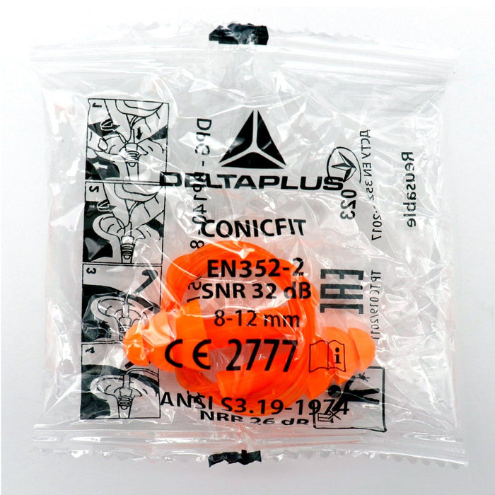 CONICFIT100 3-Flange Reuasble Corded Earplugs NRR (Noise Reduction Rating) 26 Decibels