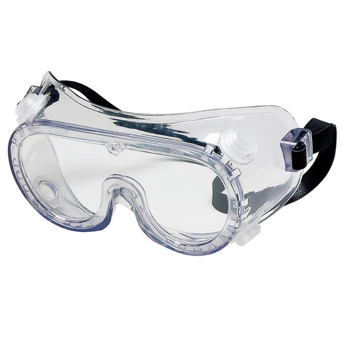 MCR Safety 2230R Goggle, Chemical Splash, Indirect Vent, Rubber Strap, Clear Lens