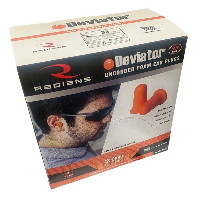 Radians Deviator FP80, Orange Uncorded Foam Earplugs NRR (Noise Reduction Rating) 33 Decibels