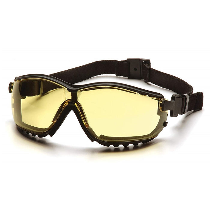 Pyramex V2G Hybrid Safety Glasses/Goggle with Interchangable Temples and Head-Strap, H2X Anti-Fog Coating (1 Pair)