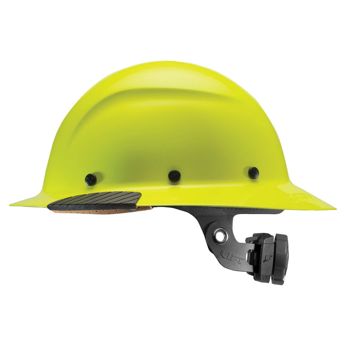 DAX Fiber Reinforced Resin Hard Hat, Full Brim with 6 Point Ratchet Suspension