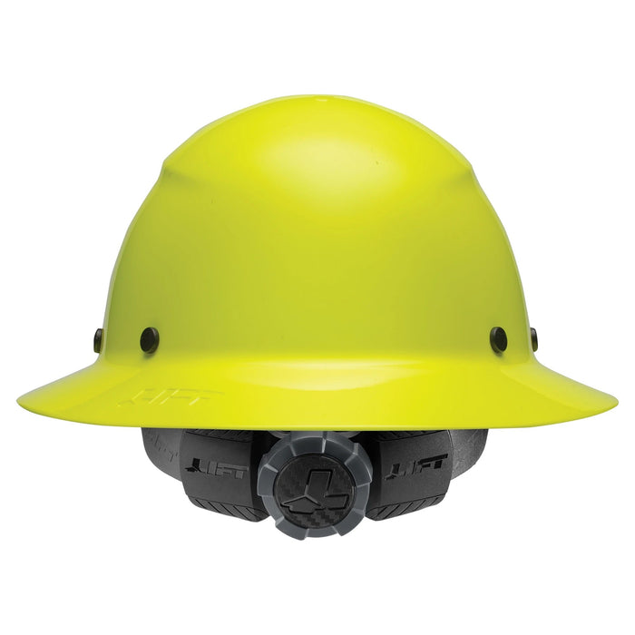 DAX Fiber Reinforced Resin Hard Hat, Full Brim with 6 Point Ratchet Suspension