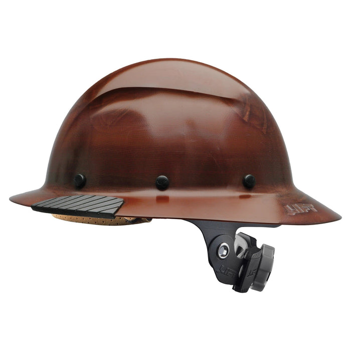 DAX Fiber Reinforced Resin Hard Hat, Full Brim with 6 Point Ratchet Suspension