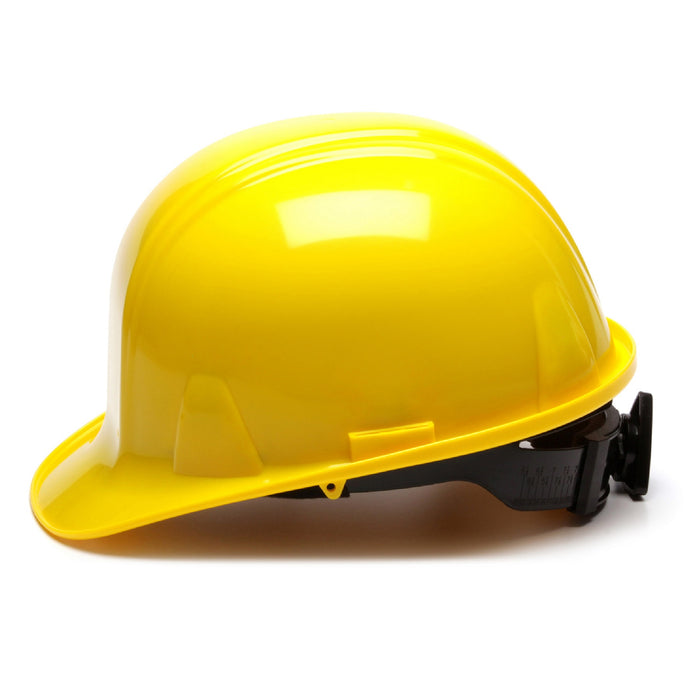 Pyramex SL Series Hard Hat, Cap Style, 4 Point Ratchet Suspension, HP14130, Yellow