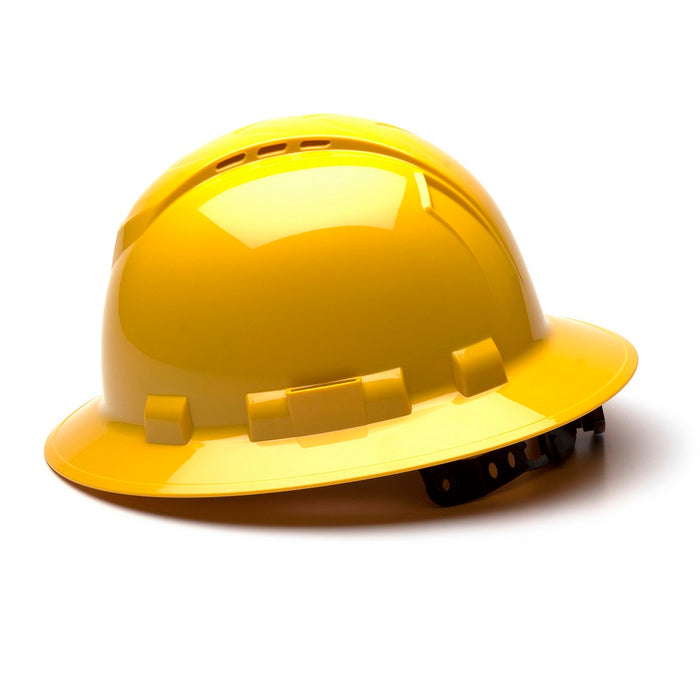 Ridgeline Vented Full Brim Hard Hat with 4-Point Ratchet Suspension