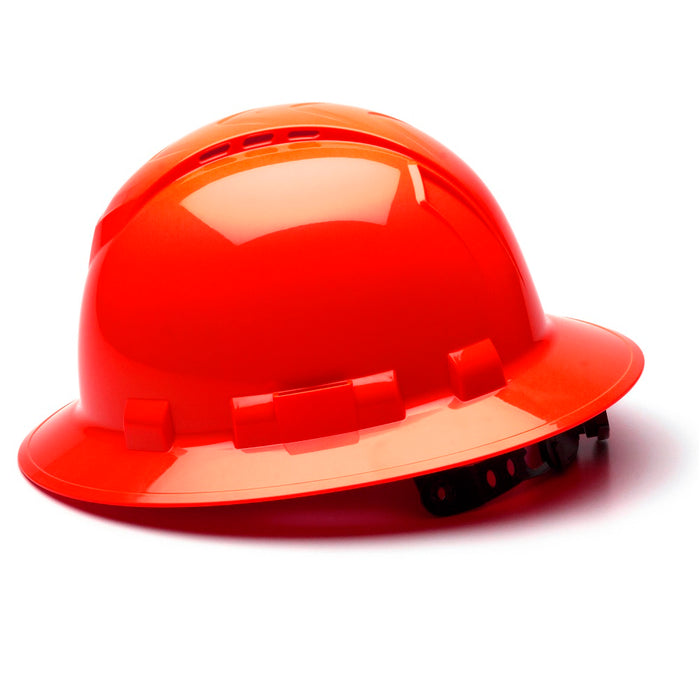 Ridgeline Vented Full Brim Hard Hat with 4-Point Ratchet Suspension