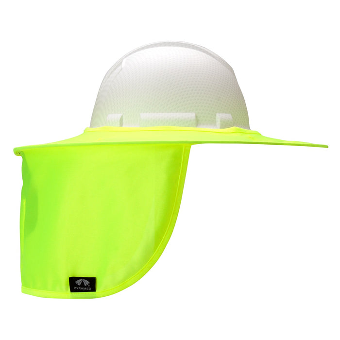 Hi-Vis Yellow Collapsible Hard Hat Brim with Neck Shade, HPSHADEC30