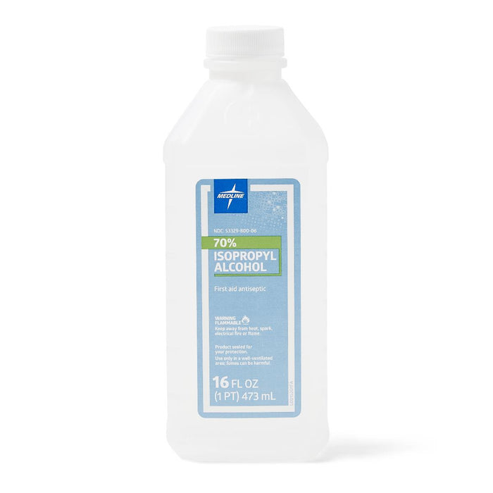 Medline 70% Isopropyl Rubbing Alcohol 16oz, 12 per Case