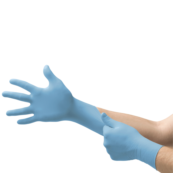 MicroFlex N25 Blue Nitrile Dispoable Work Gloves 4.7 MIL Thickness, Industrial/Food Grade 100/Box