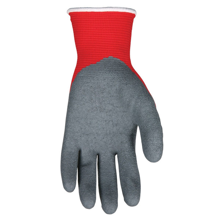 Ninja Flex Work Gloves, 15 Gauge Red Nylon Shell, Gray Latex Palm and Fingers, N9680