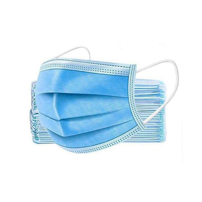 Lightweight Disposable Face Masks, Industrial Grade, 3-Ply, Blue, 50 masks per Box