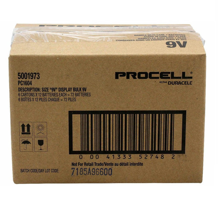 Duracell Procell Alkaline 9 Volt Batteries, PC1604