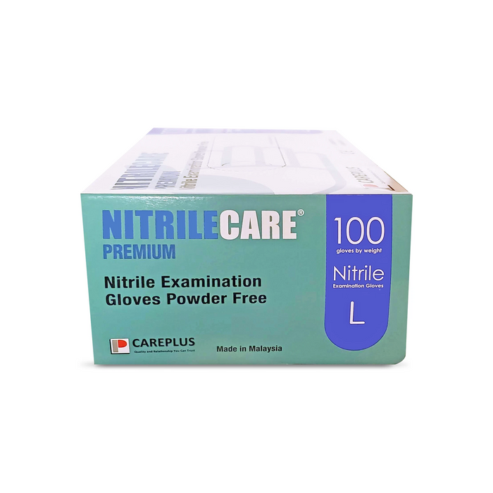 NitrileCare Premium Nitrile Examination Gloves 6 Mil, Blue, Medical / Food Grade Dispoable Work Gloves, 100/Box