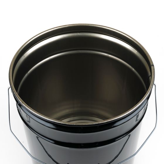 5 Gallon Steel Pail, Open Head, Rust Inhibitor, 29 Gauge - Black