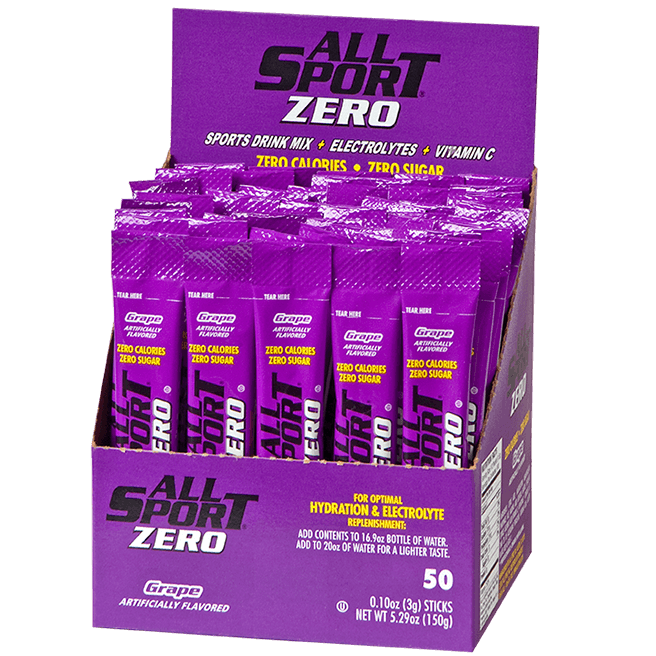 All Sport Powder Hydration Sticks, Low Calorie, Performance Electrolyte Drink Mix, Sugar Free, 2x Potassium, 3 Grams/Stick, 50 Sticks per Box