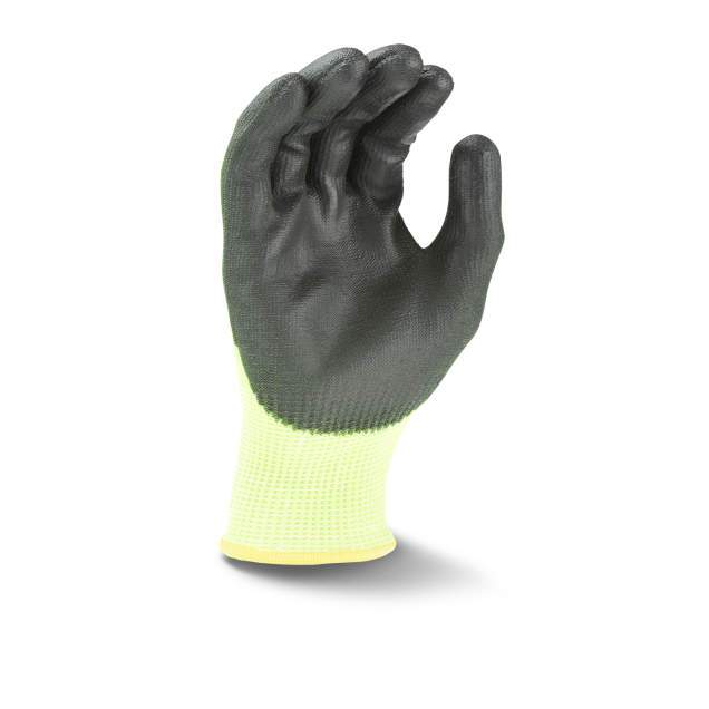 Radians RWG558 AXIS ANSI Cut Protection Level A7 Polyurethane (PU) Coated Work Glove, Hi-Vis Green