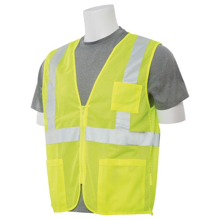 ERB Safety 3 Pocket Lime Green, Class 2 Vest